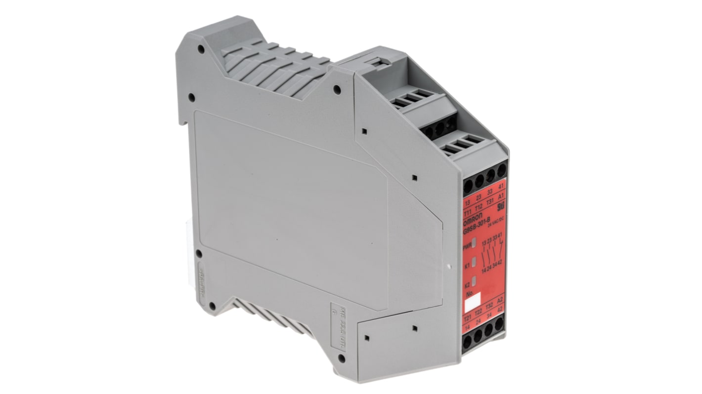 Omron G9SB Sicherheitsrelais, 24V ac/dc, 2-Kanal, 3 Sicherheitskontakte Not-Aus, 1 Hilfsschalter, 4 ISO 13849-1,