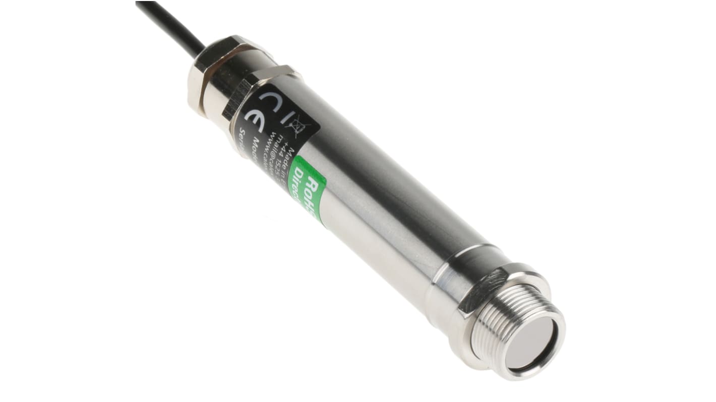 Calex Infrarød temperatursensor, Type: mA-udgangssignal 18 mm Rustfrit stål 316, Kabellængde: 1m IP65, 0°C Infrarød til