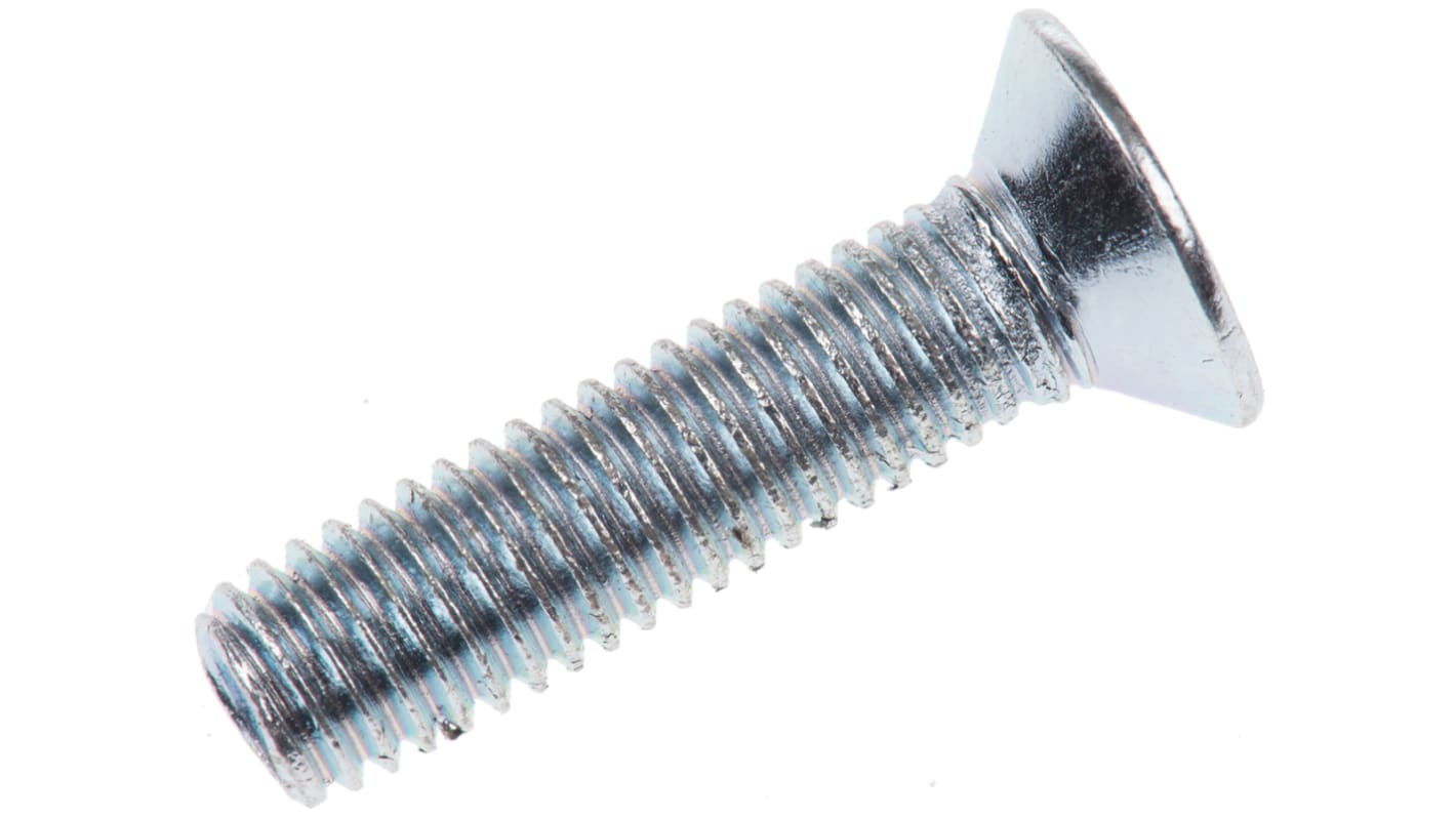 RS PRO Pozidriv Countersunk Steel Machine Screws DIN 965, M5x20mm