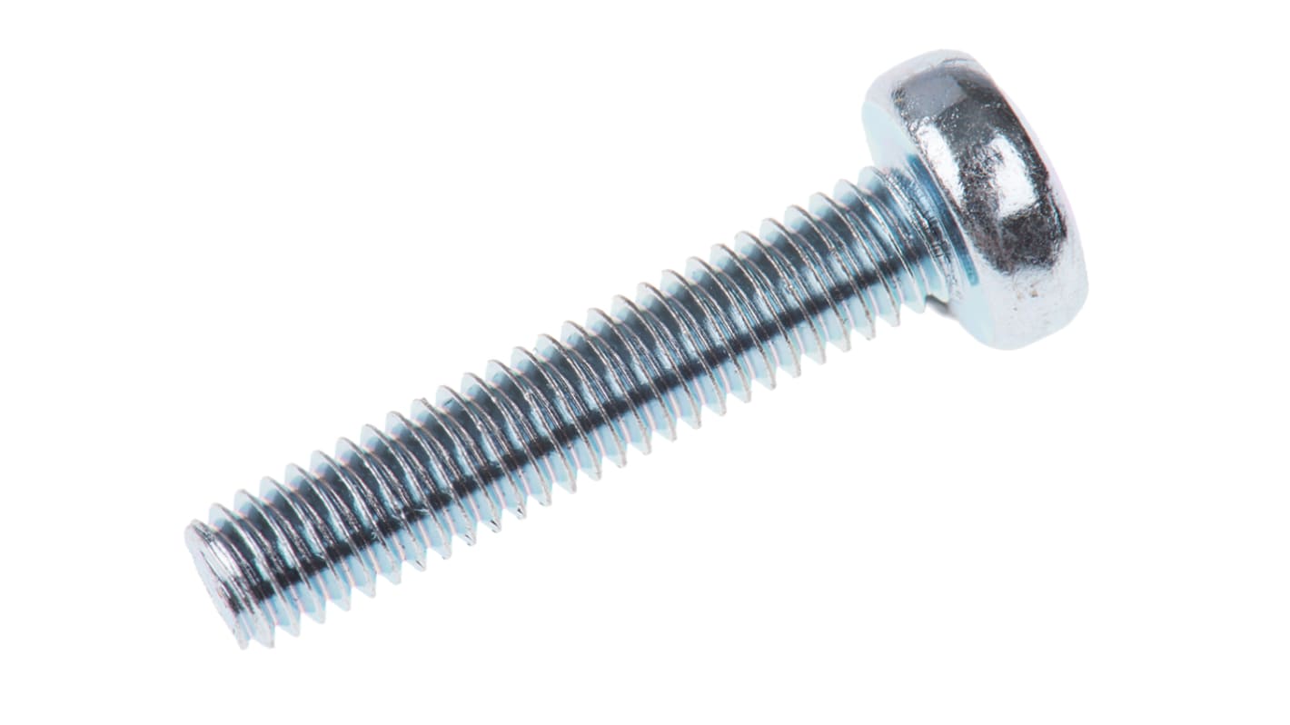 RS PRO Pozi Pan Steel Machine Screws DIN 7985, M4x20mm