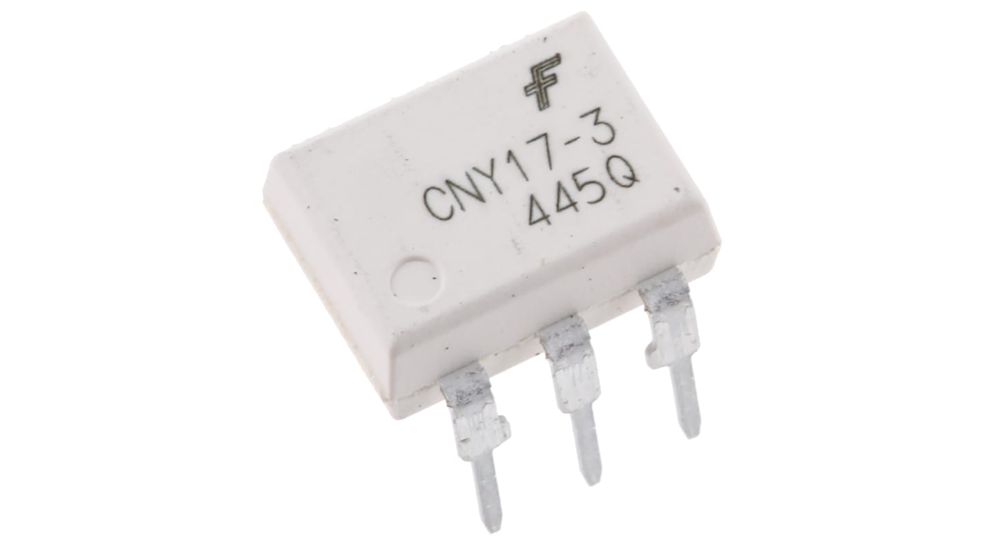 Optoacoplador onsemi CNY de 1 canal, Vf= 1.65V, Viso= 7,5 kVrms, IN. DC, OUT. Transistor, mont. pasante, encapsulado
