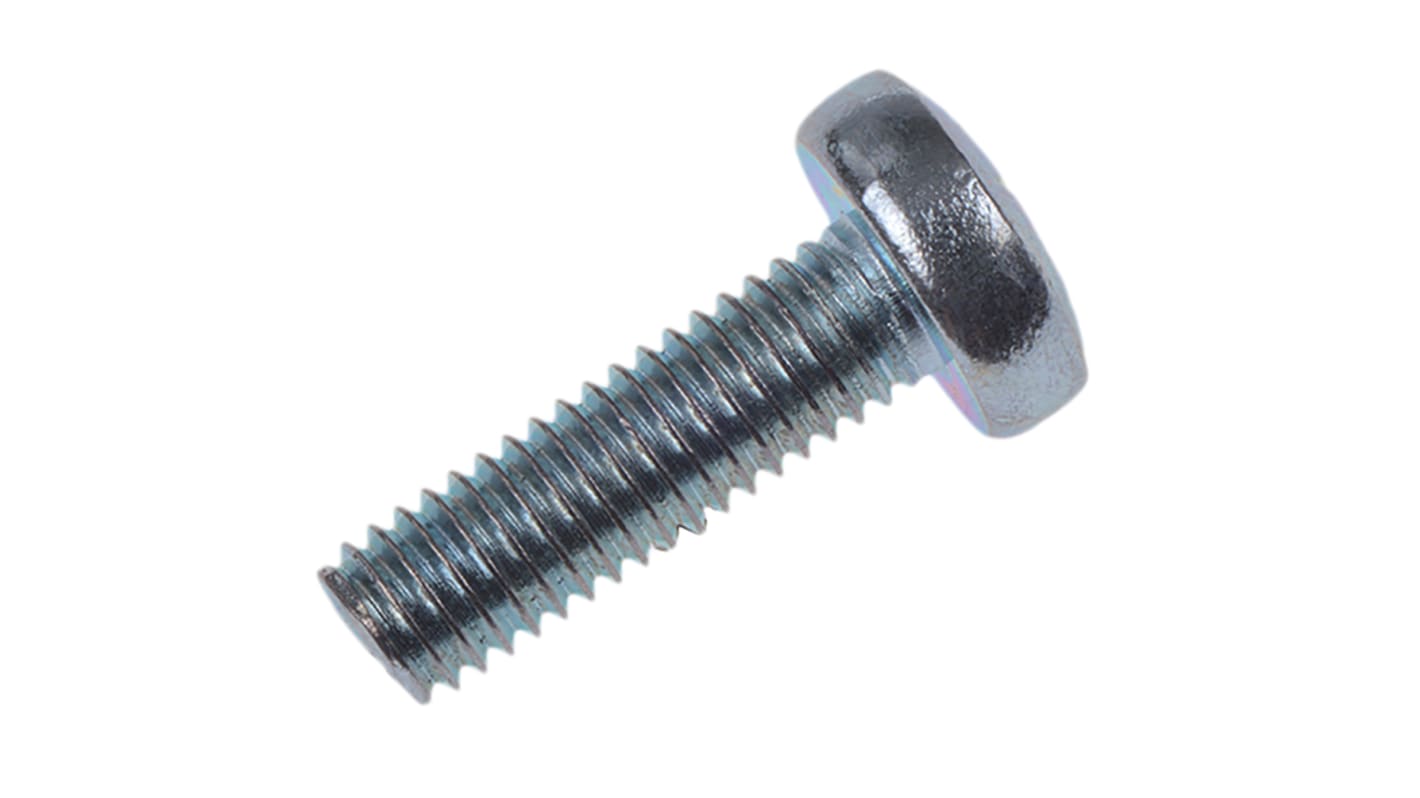 RS PRO Pozidriv Pan Steel Machine Screws DIN 7985, M5x16mm