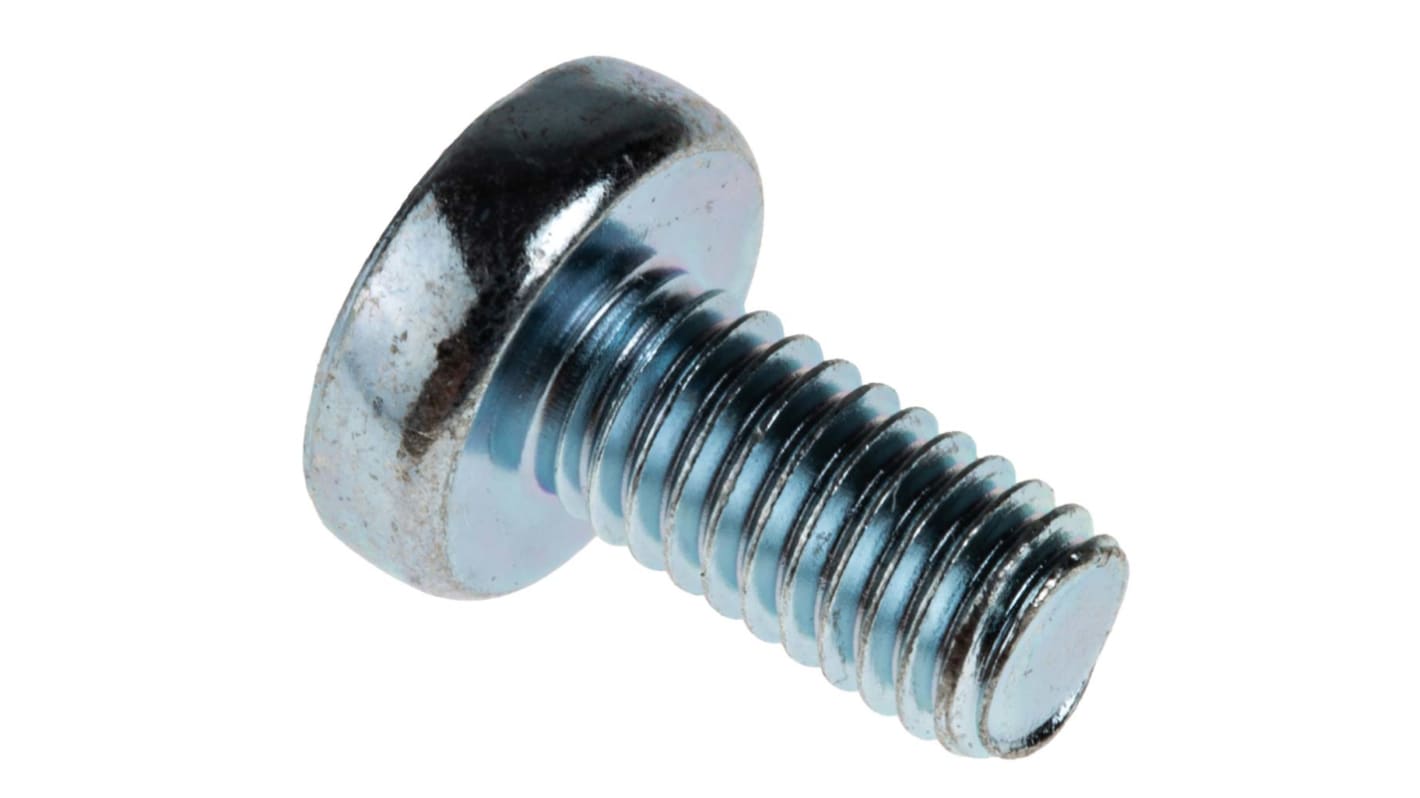 RS PRO Pozidriv Pan Steel Machine Screws DIN 7985Z, M6x12mm