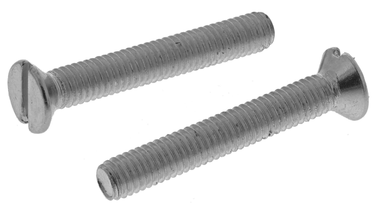 RS PRO Senkkopf Schlitz Schrauben verzinkt, M3 x 20mm Stahl