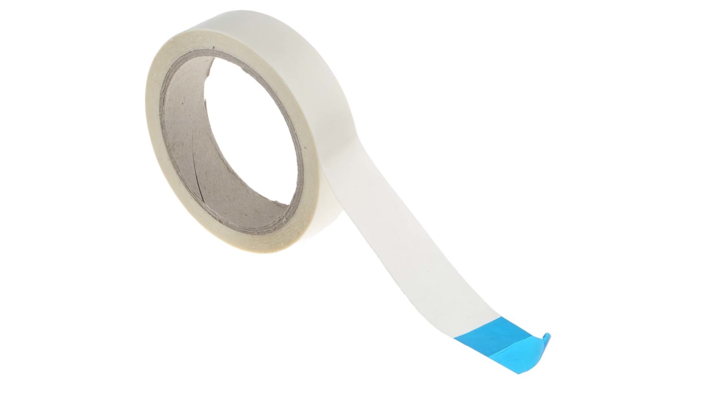 RS PRO, Dobbeltklæbende plasttape, 20m, Bredde: 25mm, Tykkelse: 0.1mm, Gul Farve