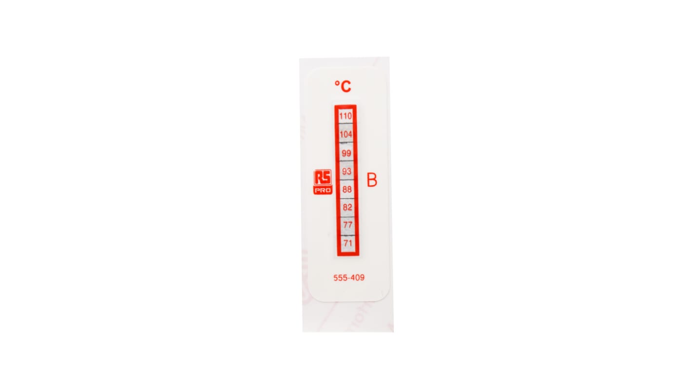 RS PRO Non-Reversible Temperature Sensitive Label, 71°C to 110°C, 8 Levels