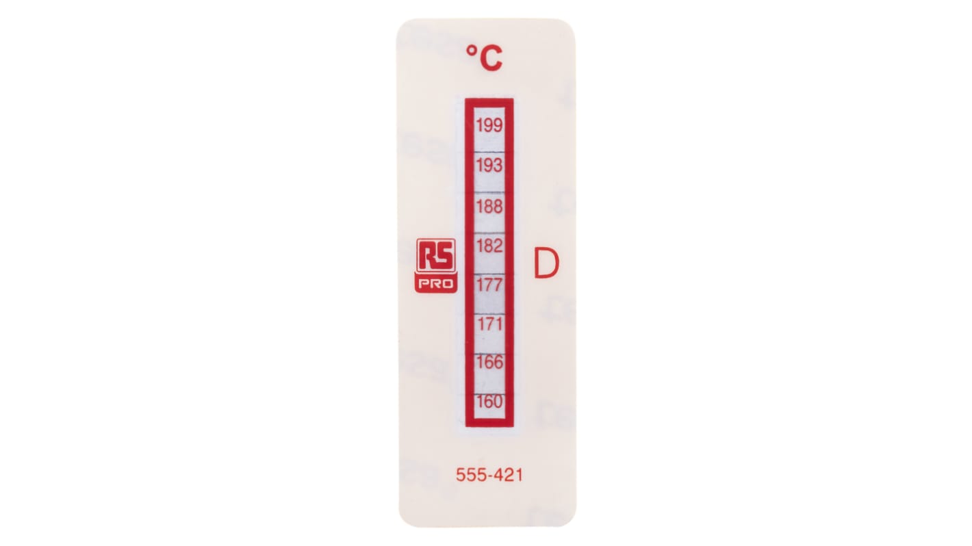 RS PRO Non-Reversible Temperature Sensitive Label, 160°C to 199°C, 8 ...