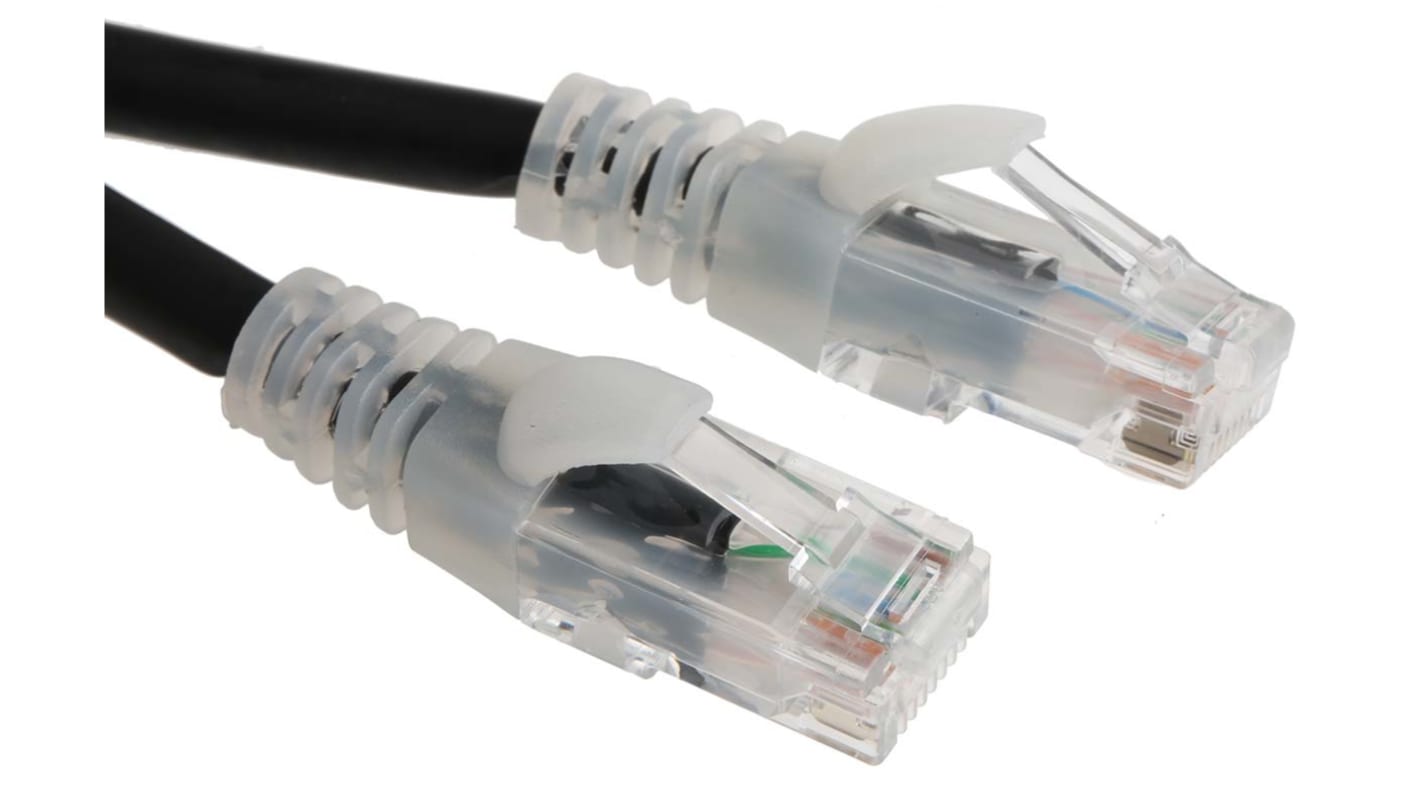 RS PRO Cat6 Male RJ45 to Male RJ45 Ethernet Cable, U/UTP, Black LSZH Sheath, 3m