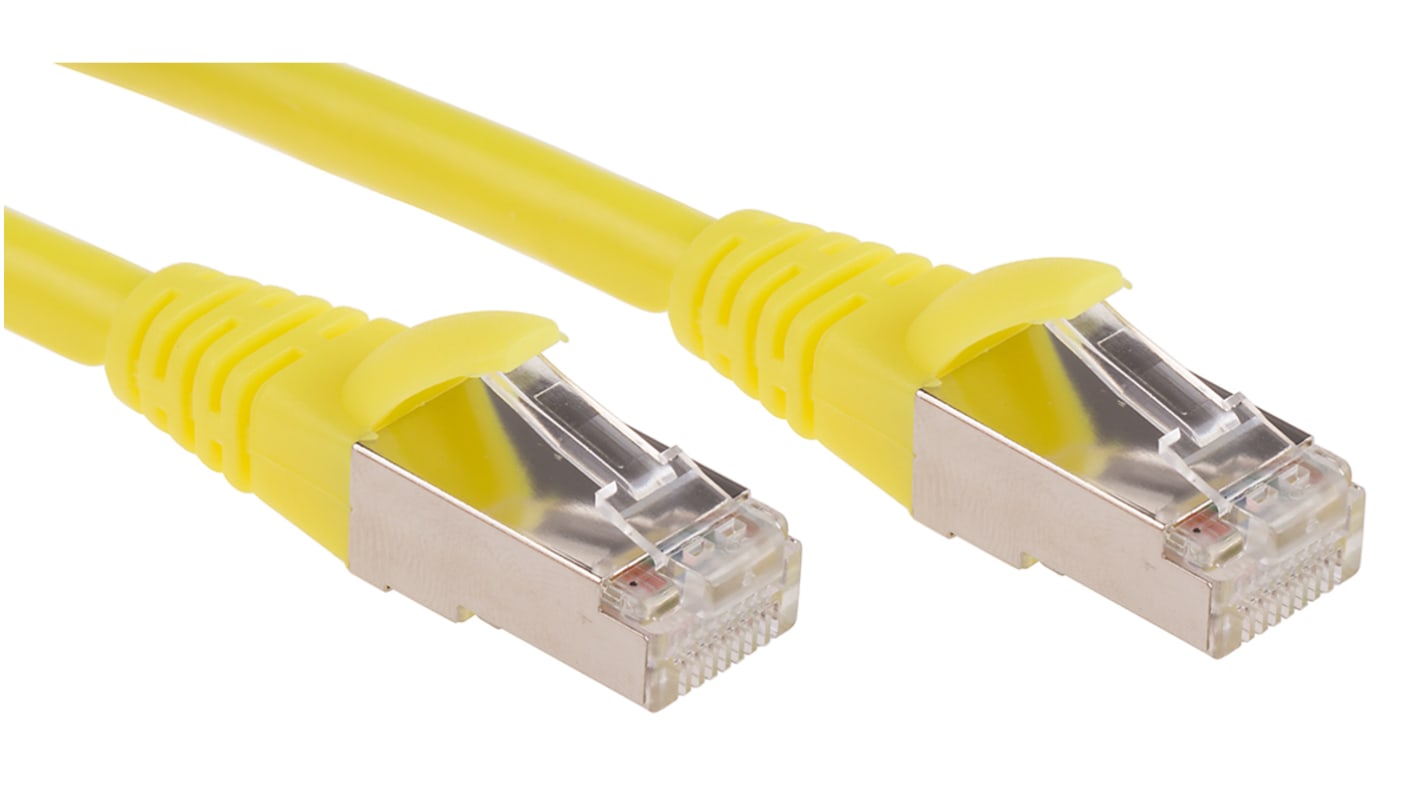 RS PRO Cat6 Male RJ45 to Male RJ45 Ethernet Cable, F/UTP, Yellow LSZH Sheath, 3m