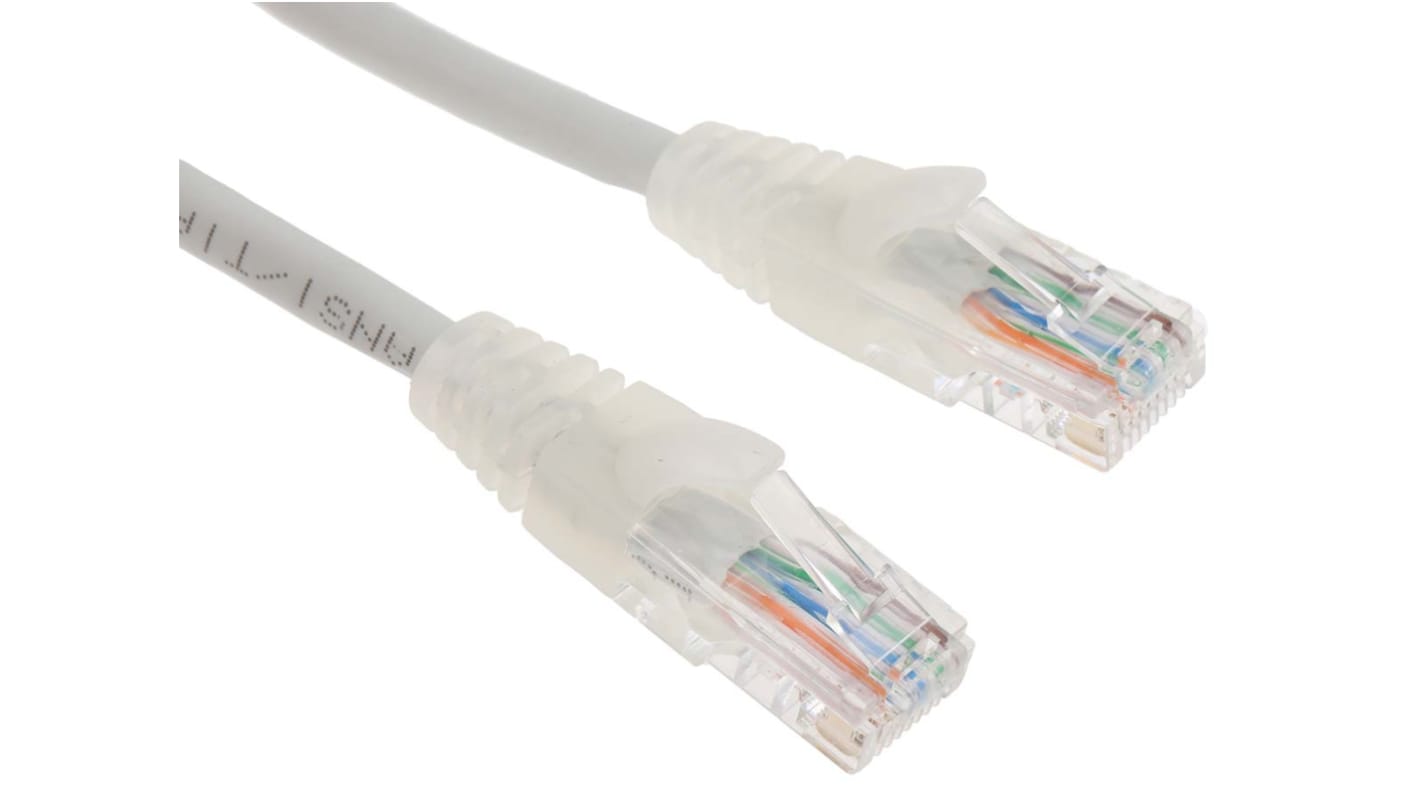 Cavo Ethernet Cat5e (U/UTP) RS PRO, guaina in LSZH col. Grigio, L. 2m, Con terminazione
