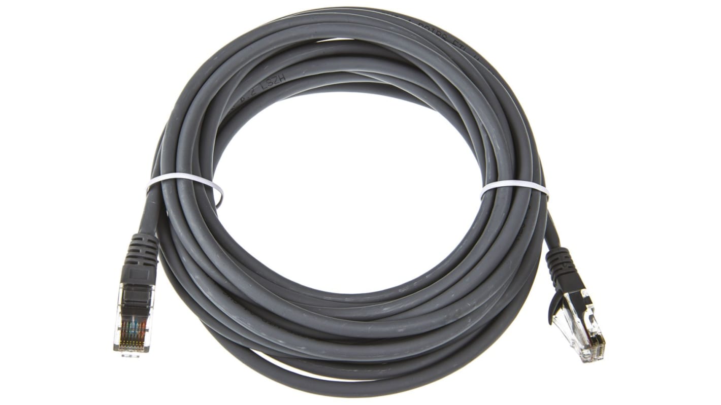 Cable Ethernet Cat5e U/UTP RS PRO de color Gris, long. 5m, funda de LSZH