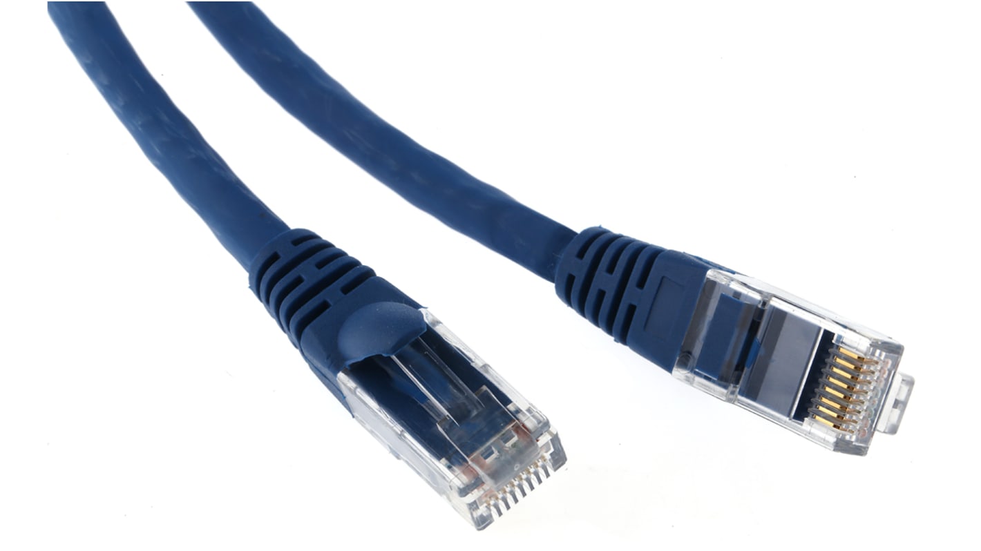 Cavo Ethernet Cat6 (U/UTP) RS PRO, guaina in LSZH col. Blu, L. 5m, Con terminazione