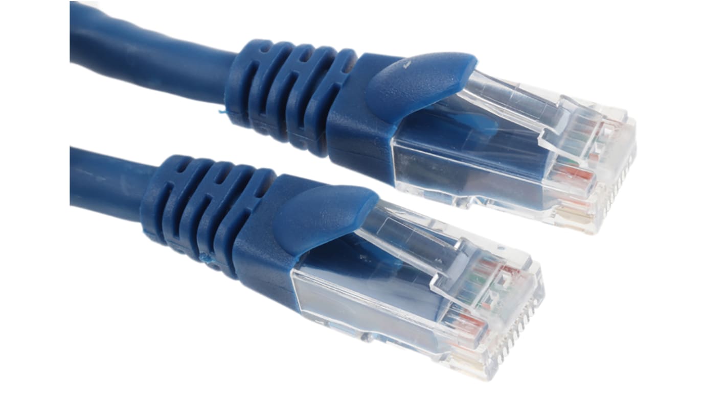 RS PRO Cat6 Male RJ45 to Male RJ45 Ethernet Cable, U/UTP, Blue LSZH Sheath, 10m