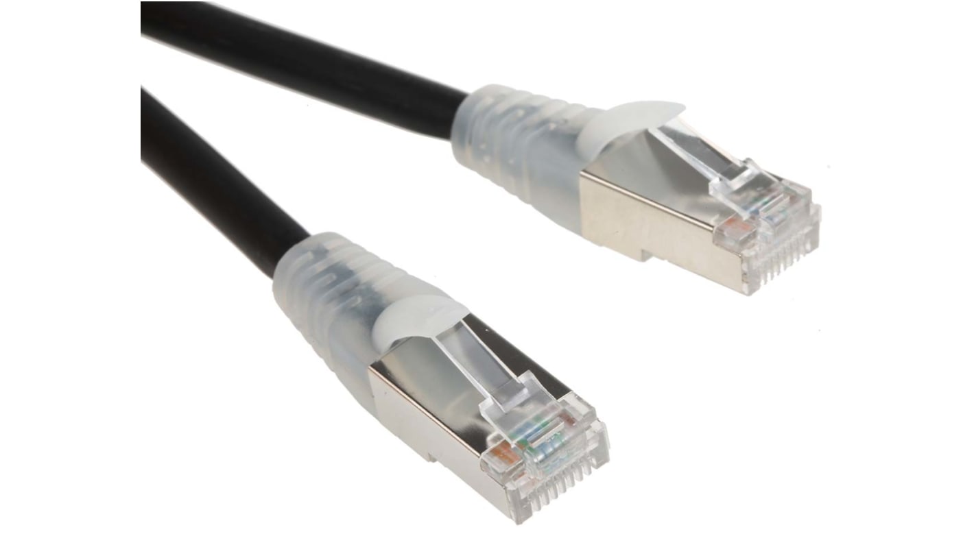 Cavo Ethernet Cat6 (F/UTP) RS PRO, guaina in LSZH col. Nero, L. 10m, Con terminazione