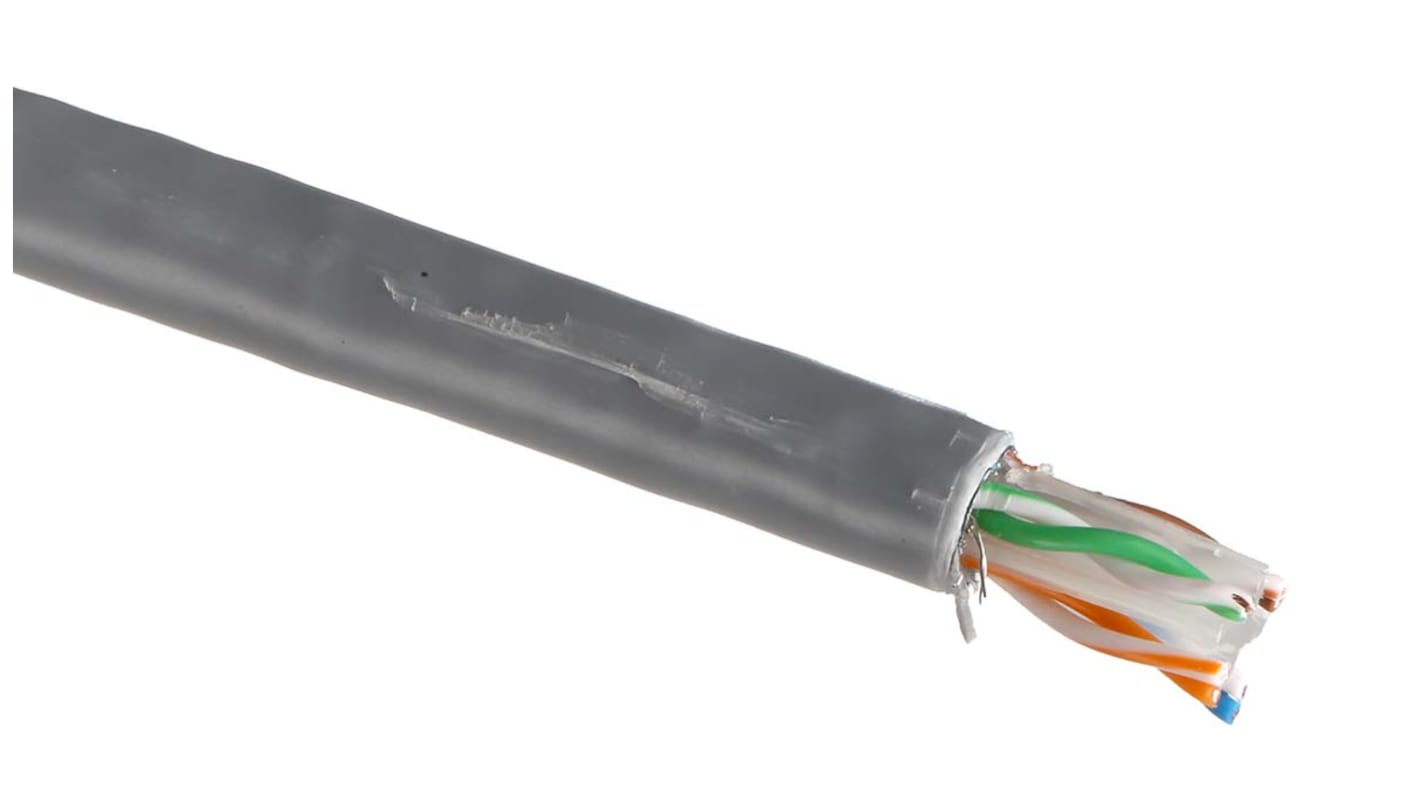 RS PRO Ethernet kábel, Cat6, 305m, Szürke, 1 kV