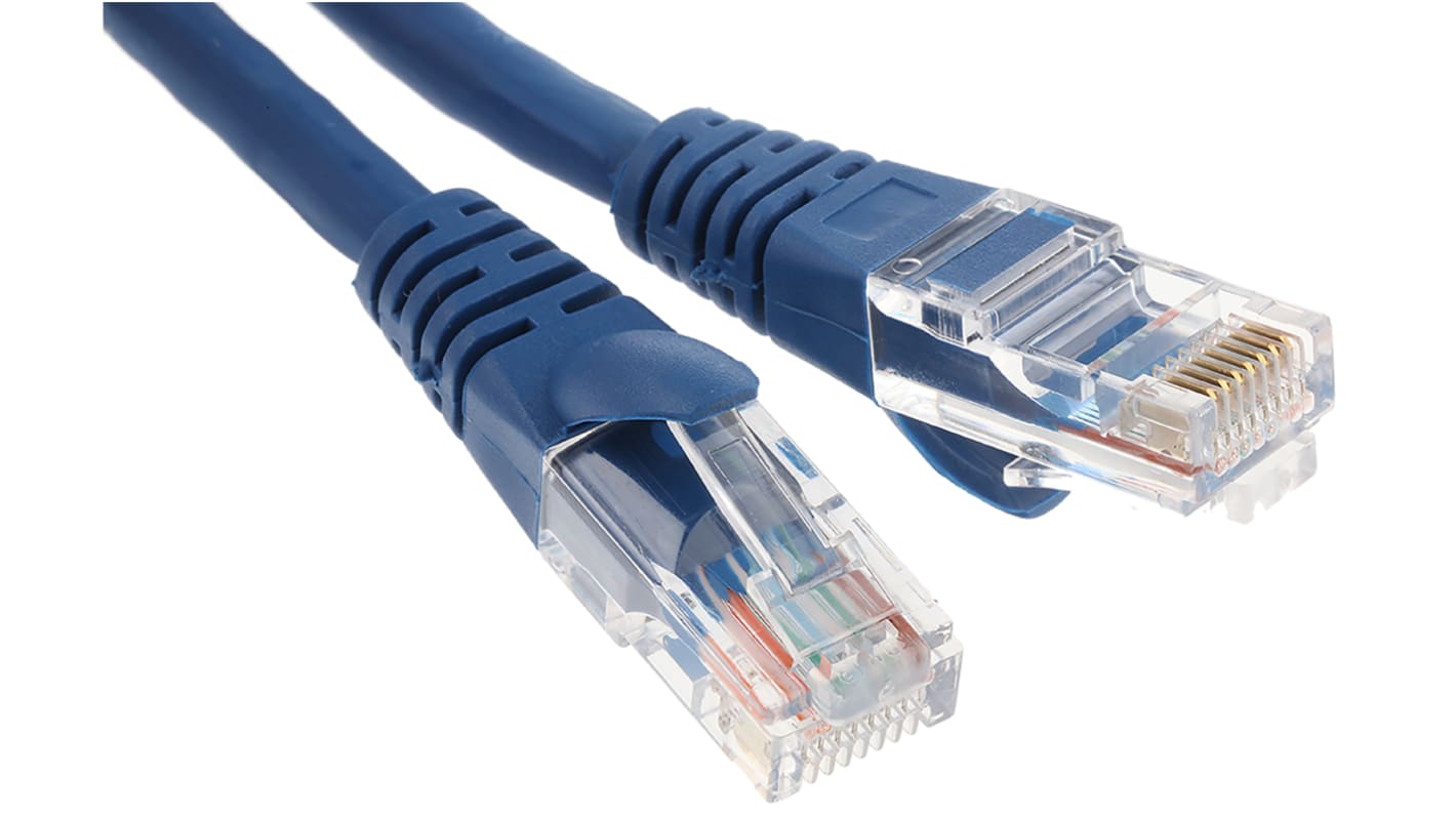 RS PRO Cat5e Male RJ45 to Male RJ45 Ethernet Cable, U/UTP, Blue LSZH Sheath, 0.5m