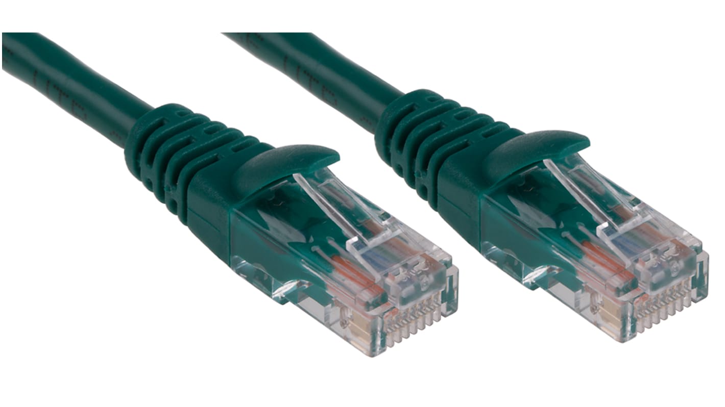 RS PRO Ethernet kábel, Cat5e, RJ45 - RJ45, 10m, Zöld