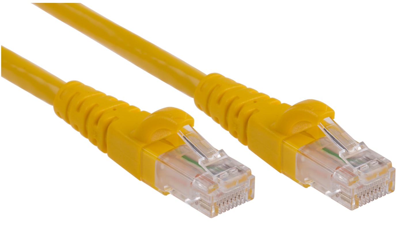 Cable Ethernet Cat6 U/UTP RS PRO de color Amarillo, long. 5m, funda de PVC