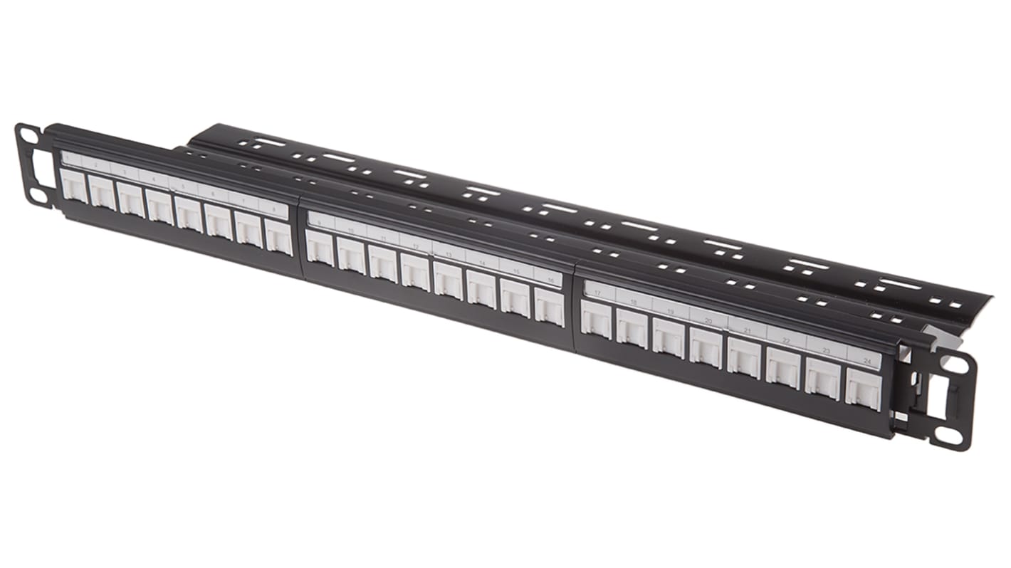 RS PRO Cat6 24 Port RJ45 RJ Patch Panel UTP 1U Grey