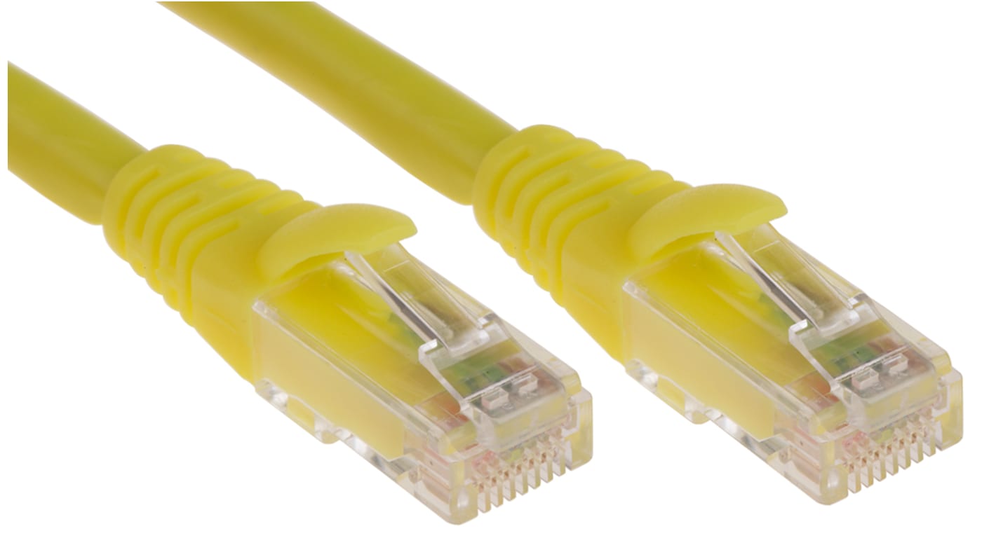 RS PRO Cat6 Male RJ45 to Male RJ45 Ethernet Cable, U/UTP, Yellow LSZH Sheath, 2m