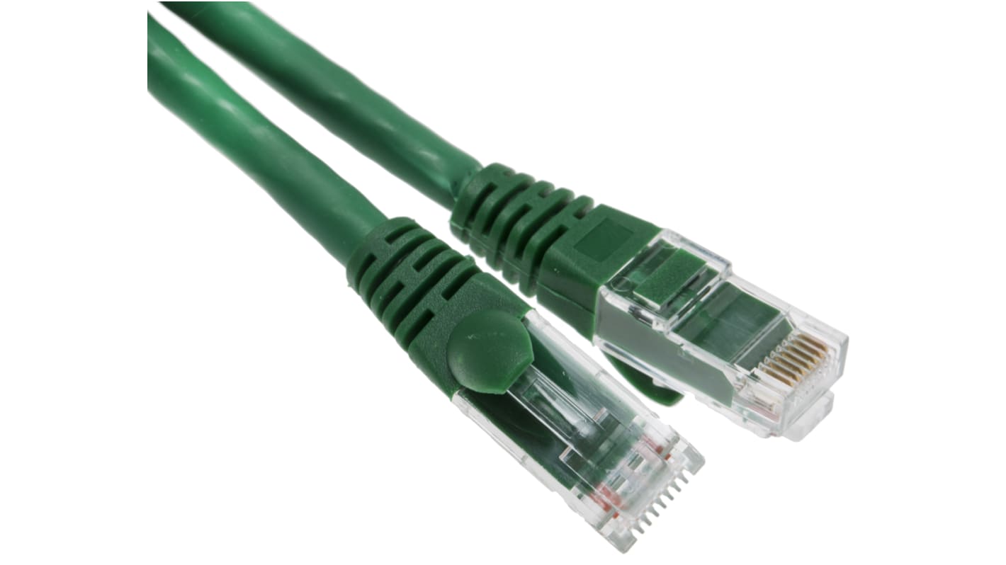 Cavo Ethernet Cat6 (U/UTP) RS PRO, guaina in LSZH col. Verde, L. 1m, Con terminazione