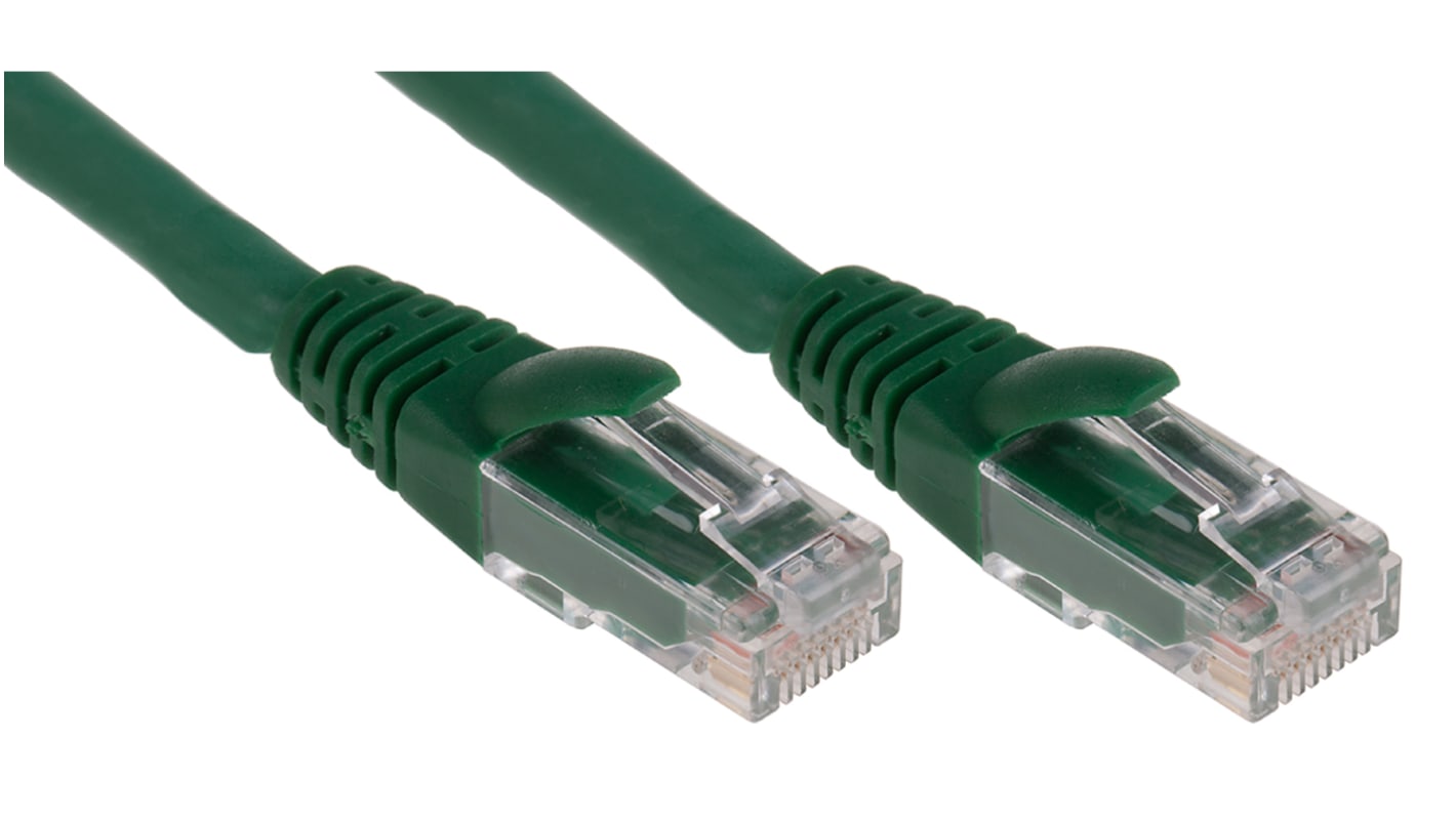 RS PRO Cat6 Male RJ45 to Male RJ45 Ethernet Cable, U/UTP, Green LSZH Sheath, 3m