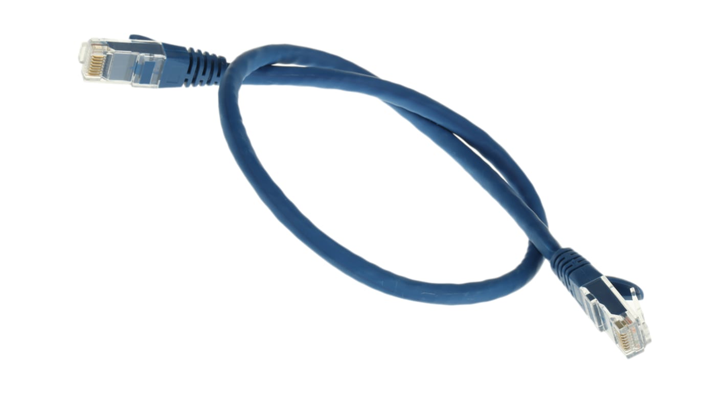 RS PRO Ethernetkabel Cat.6, 0.5m, Blau Patchkabel, A RJ45 U/UTP Stecker, B RJ45, LSZH