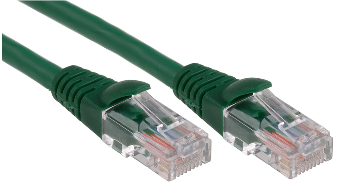 Cable Ethernet Cat5e U/UTP RS PRO de color Verde, long. 0.5m, funda de LSZH