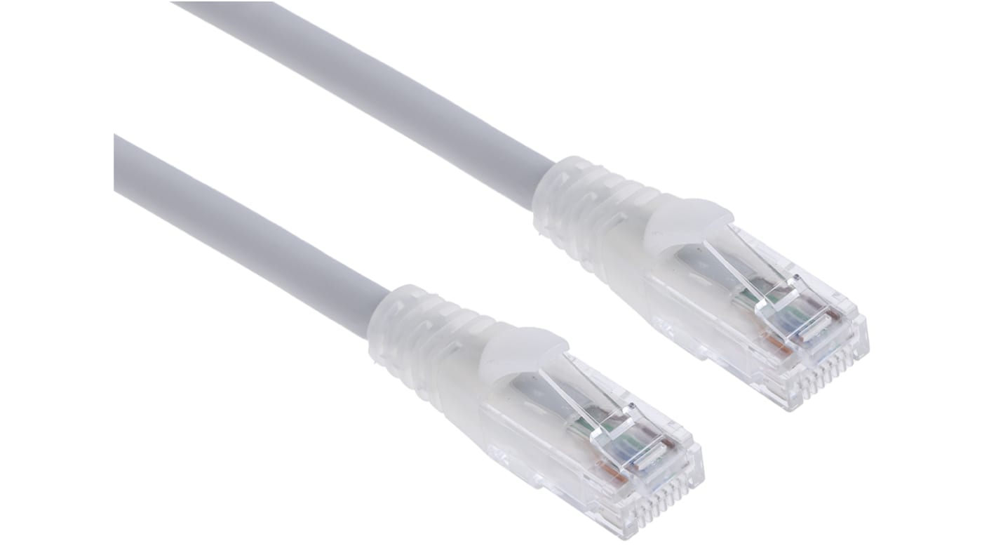 RS PRO Cat6 Male RJ45 to Male RJ45 Ethernet Cable, U/UTP, Grey LSZH Sheath, 2m