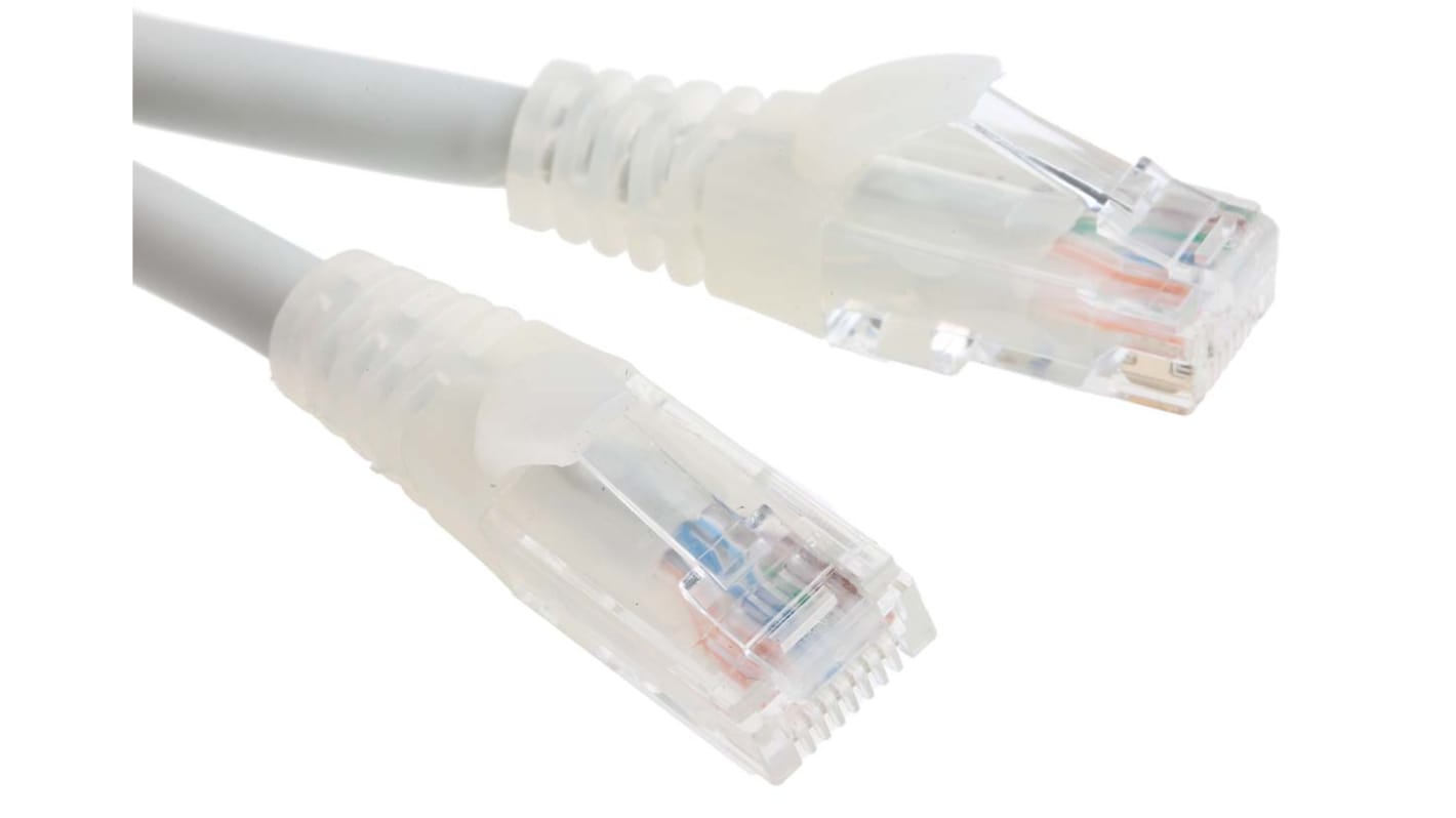 Cavo Ethernet Cat6 (U/UTP) RS PRO, guaina in LSZH col. Grigio, L. 5m, Con terminazione