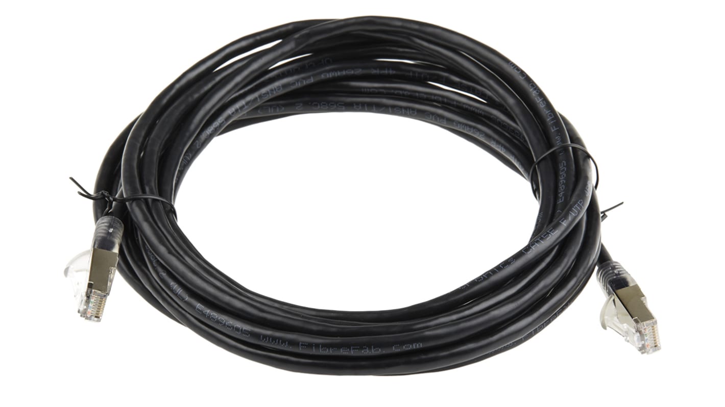 Cable Ethernet Cat5e F/UTP RS PRO de color Negro, long. 5m, funda de PVC