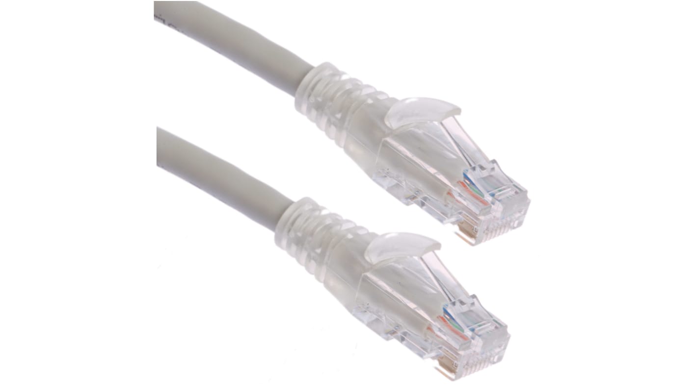 RS PRO Cat6 Male RJ45 to Male RJ45 Ethernet Cable, U/UTP, Grey PVC Sheath, 5m