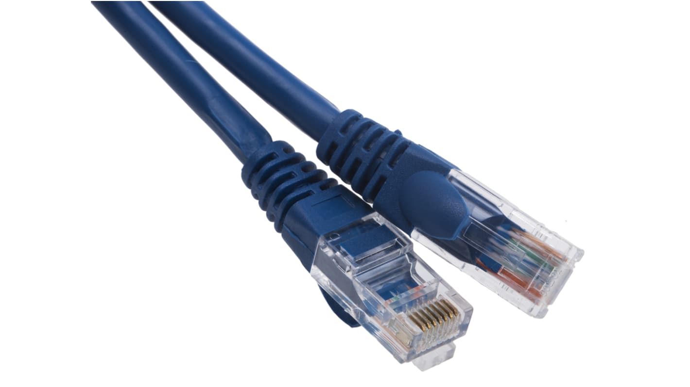 RS PRO Ethernetkabel Cat.5e, 1m, Blau Patchkabel, A RJ45 U/UTP Stecker, B RJ45, LSZH