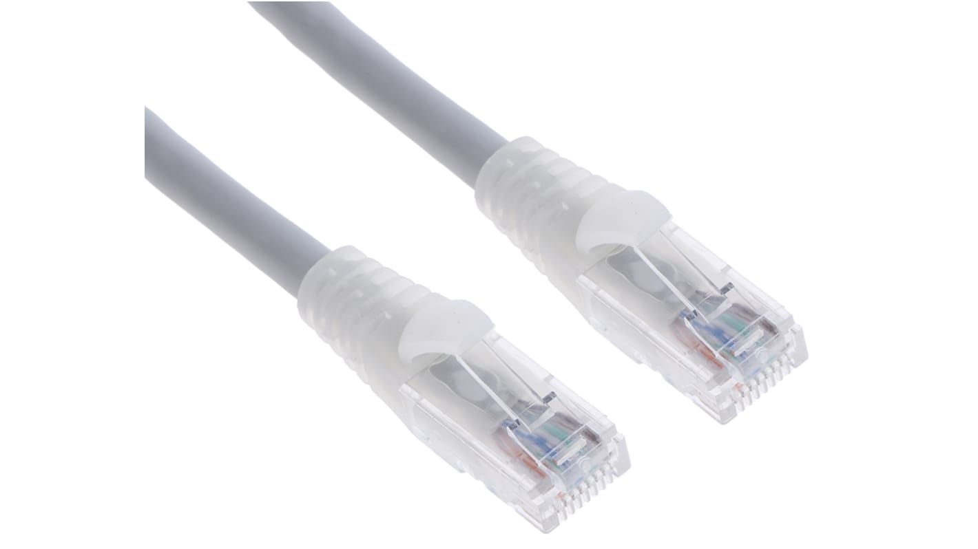 RS PRO Cat6 Male RJ45 to Male RJ45 Ethernet Cable, U/UTP, Grey PVC Sheath, 10m