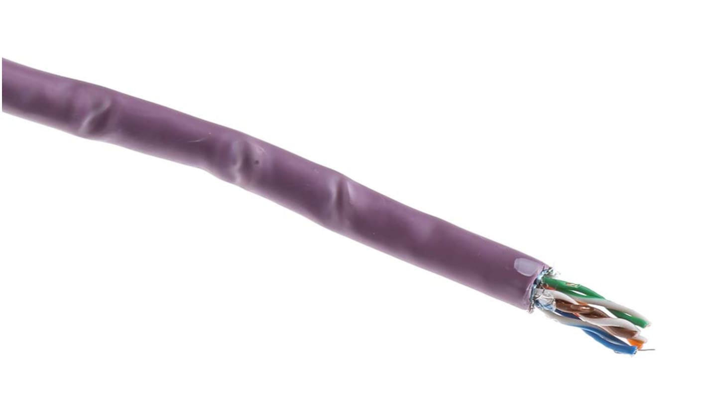 RS PRO Ethernetkabel Cat.5e, 305m, Violett Verlegekabel F/UTP, Aussen ø 5mm, PVC