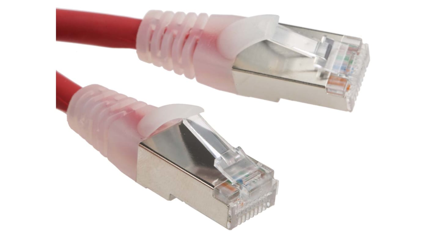 RS PRO Cat6 Male RJ45 to Male RJ45 Ethernet Cable, F/UTP, Red LSZH Sheath, 5m