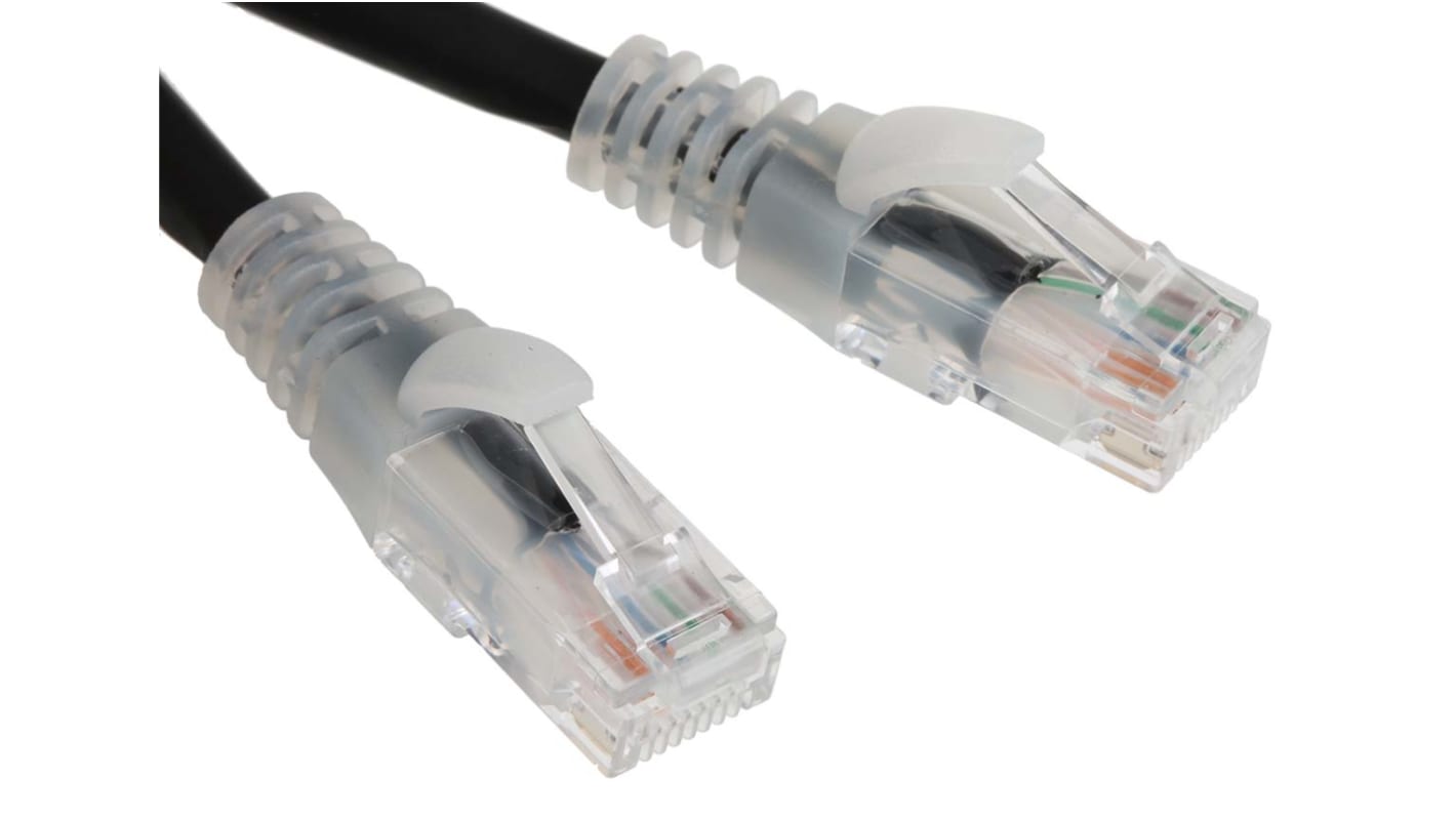 RS PRO Cat6 Male RJ45 to Male RJ45 Ethernet Cable, U/UTP, Black LSZH Sheath, 2m