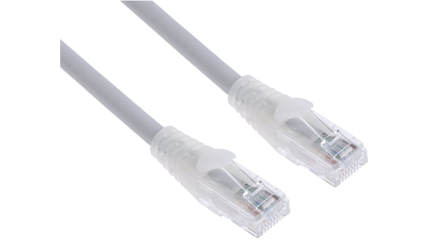 RS PRO Cat6 Male RJ45 to Male RJ45 Ethernet Cable, U/UTP, Grey LSZH Sheath, 3m