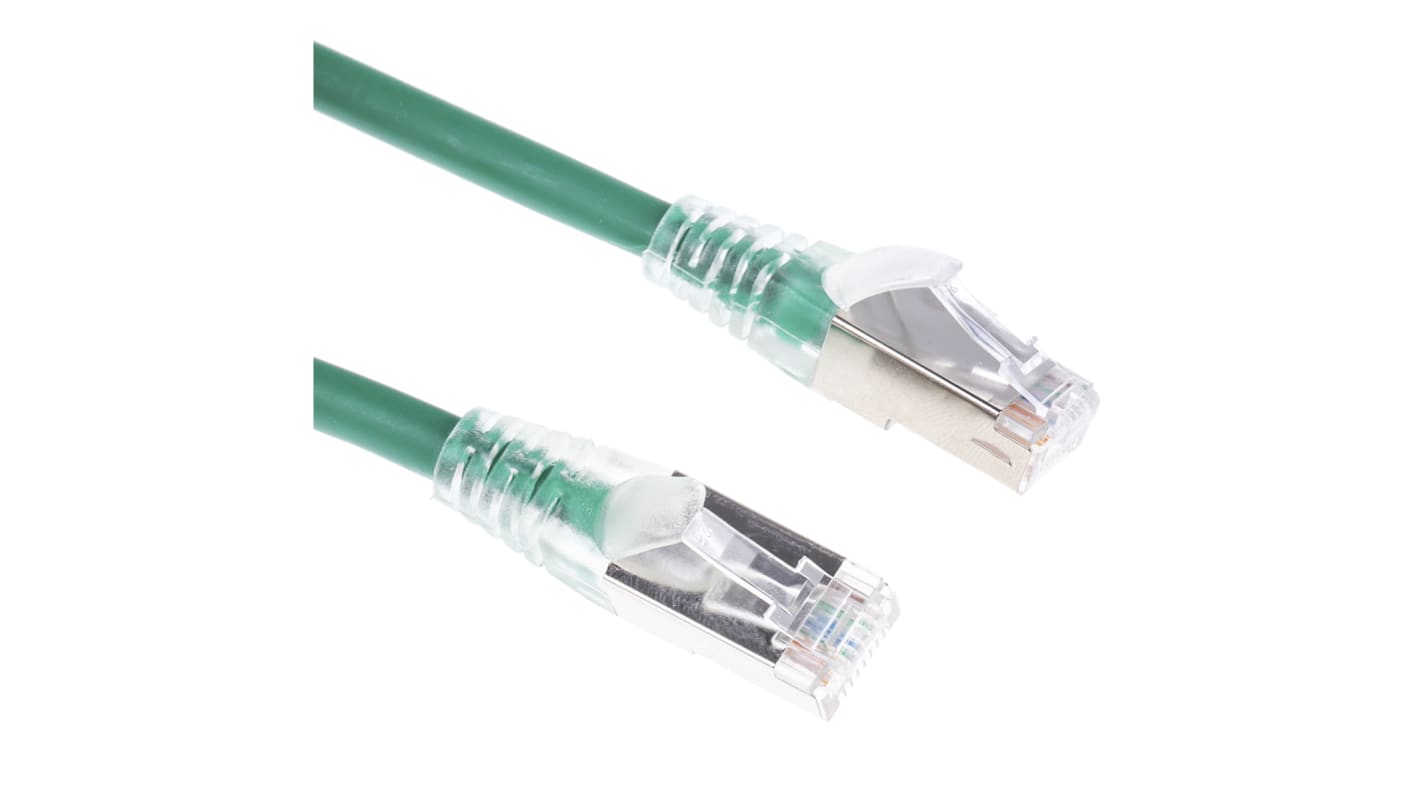 RS PRO Cat6 Male RJ45 to Male RJ45 Ethernet Cable, F/UTP, Green LSZH Sheath, 2m