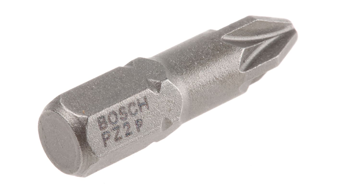 2607001558 Bosch Pozidriv Screwdriver Bit, PZ2 Tip RS