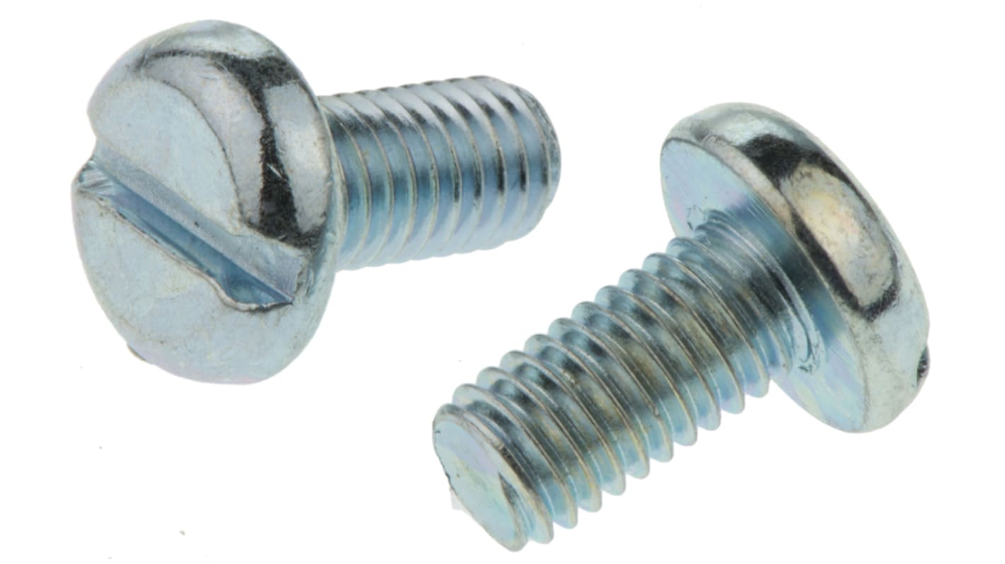 RS PRO Slot Pan Steel Machine Screws DIN 85, M5x10mm