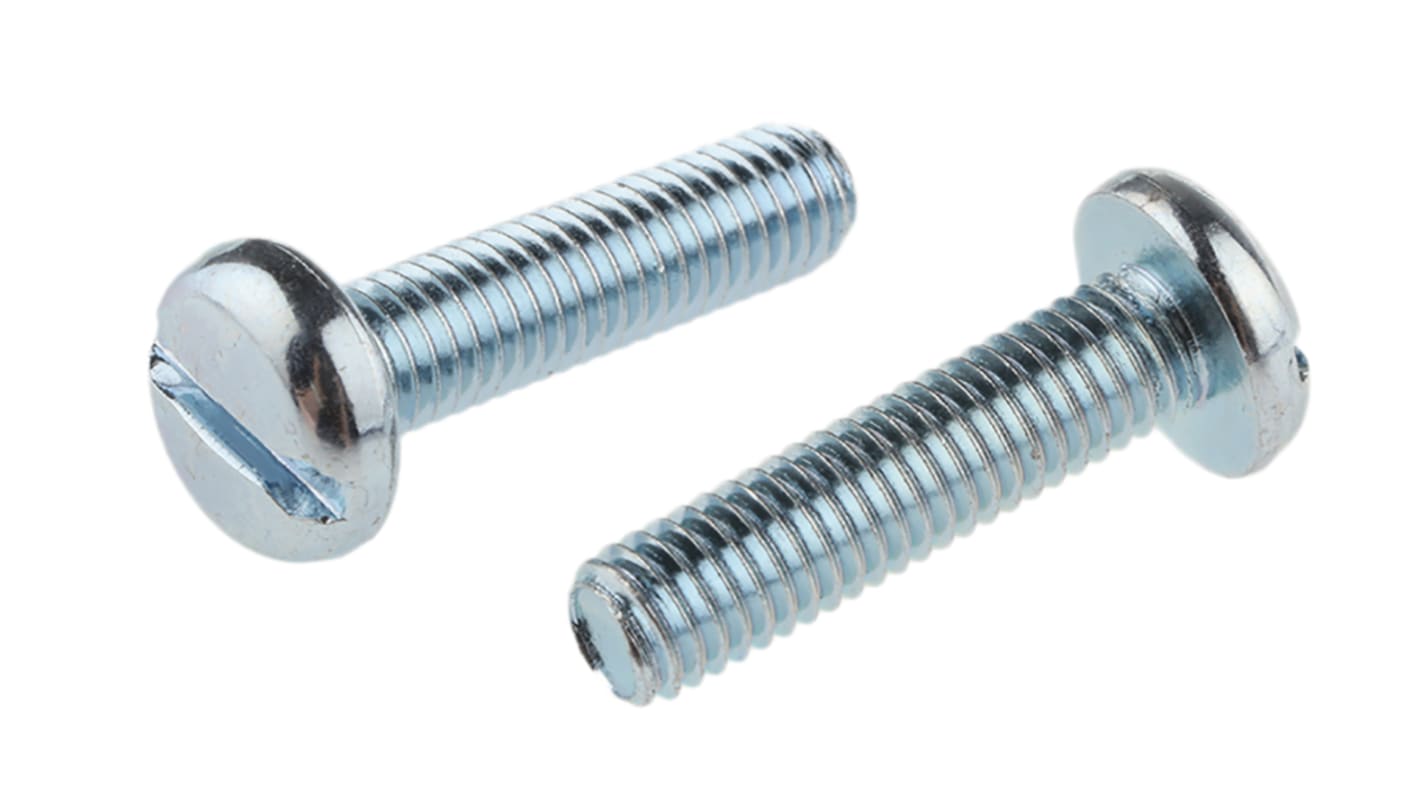 RS PRO Slot Pan Steel Machine Screws DIN 85, M5x20mm