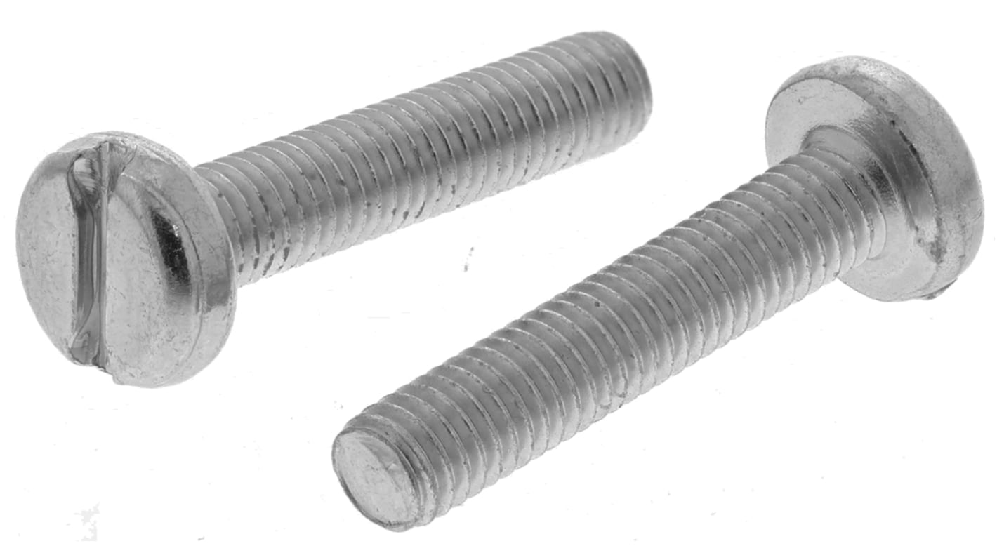 RS PRO Slot Pan Steel Machine Screws DIN 85, M5x25mm