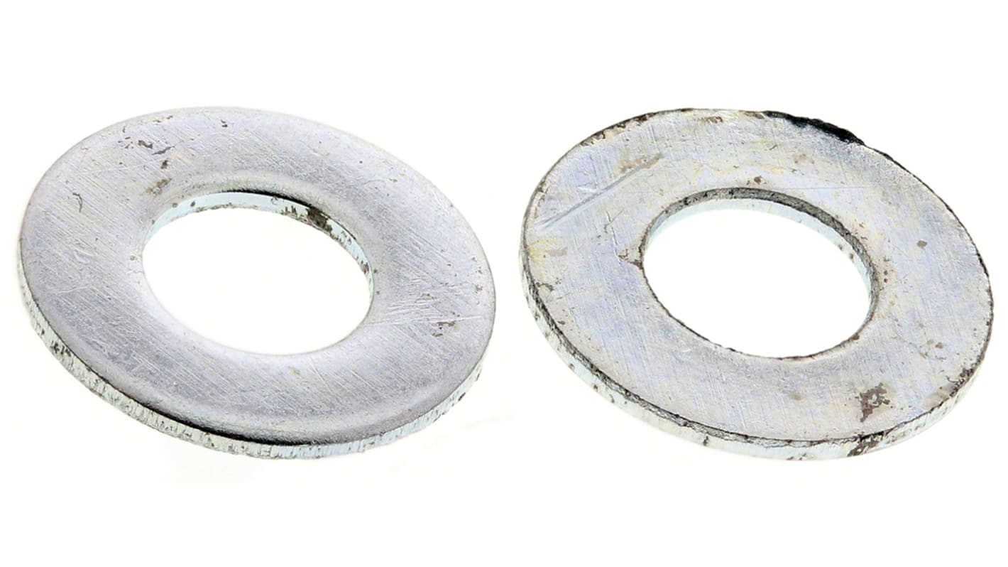 Zinc Plated Steel Plain Washer, 0.50mm Thickness, M3.5