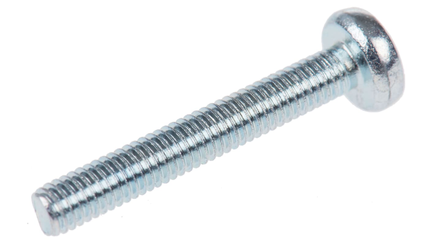 RS PRO Pozi Pan Steel Machine Screws DIN 7985, M3x20mm