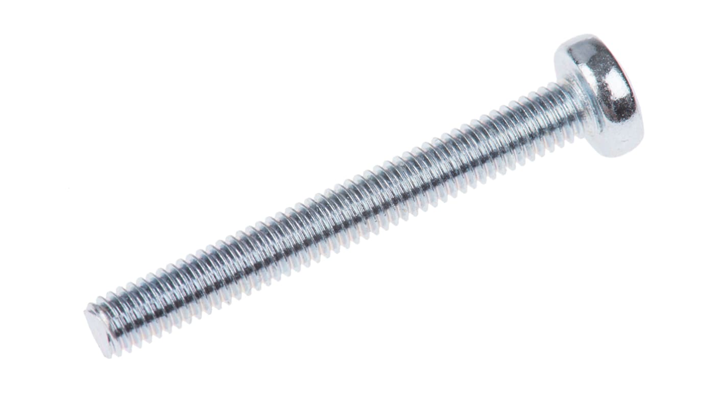 RS PRO Pozidriv Pan Steel Machine Screws DIN 7985, M3x25mm