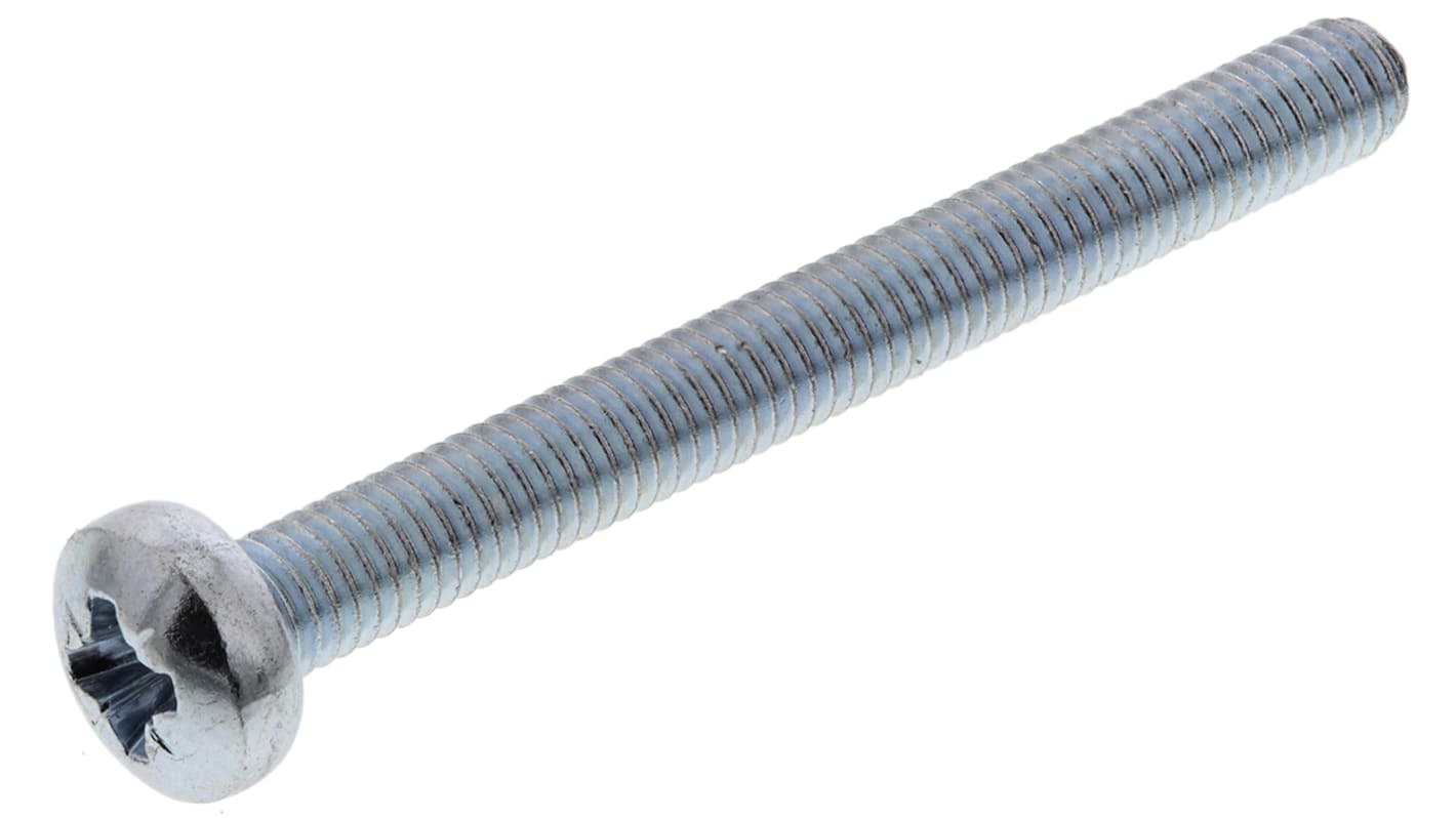 RS PRO Pozi Pan Steel Machine Screws DIN 7985, M3x30mm