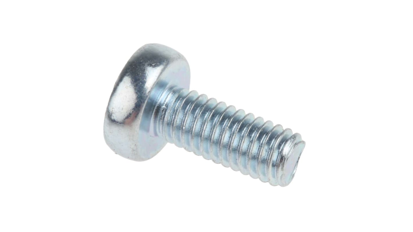 Tornillo de cabeza alomada con huella Pozidriv RS PRO M4 x 10mm, paso de rosca 0.7mm, de Acero Galvanizado brillante