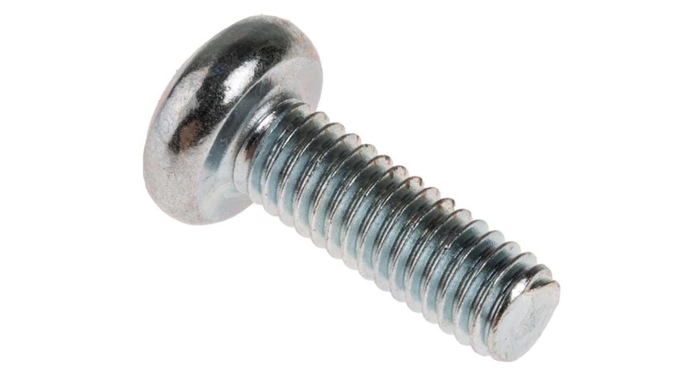 RS PRO Pozidriv Pan Steel Machine Screws DIN 7985, M4x12mm