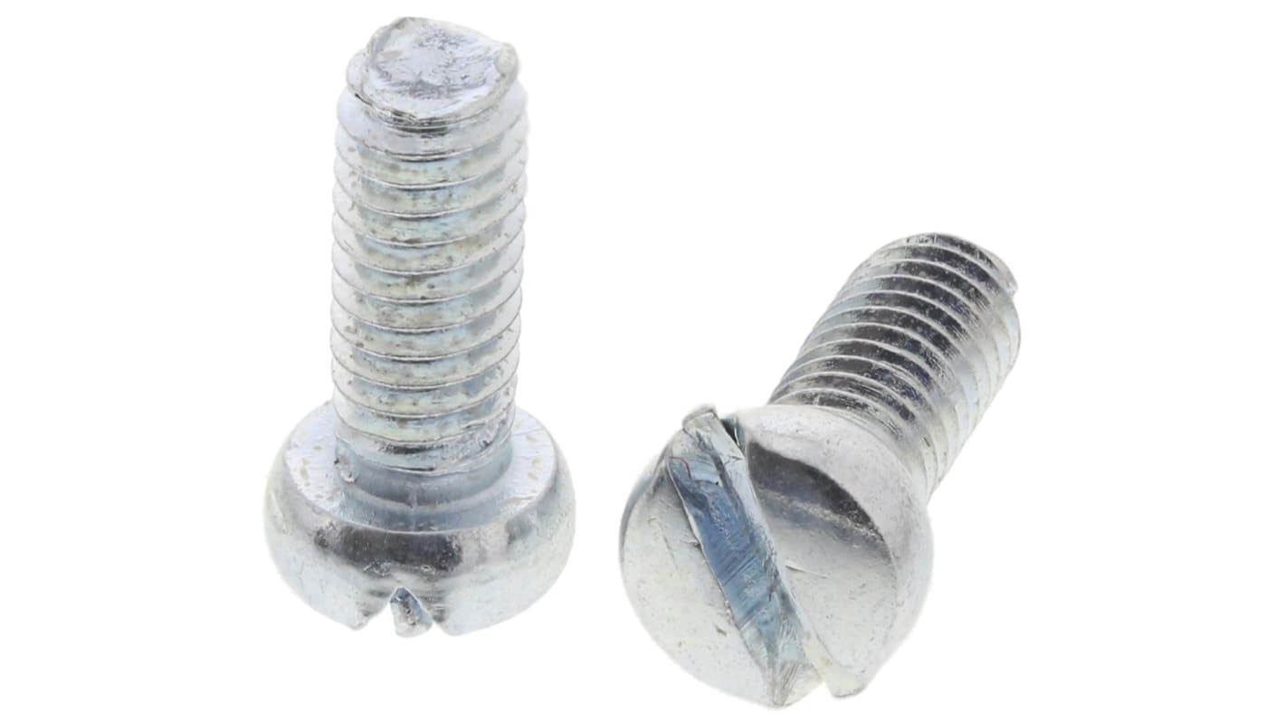 RS PRO Slot Pan Steel Machine Screws DIN 85, M2.5x6mm